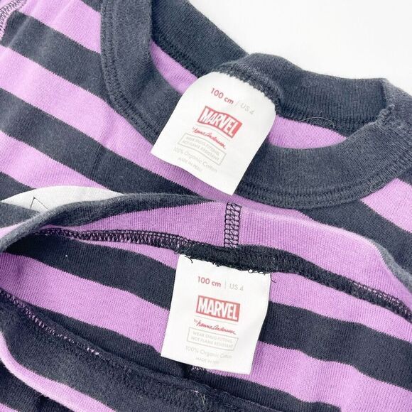 Hanna Andersson Long Johns Black Panther Lot of 2 Pair - Kids EU 100 / US 4 - Picture 5 of 11